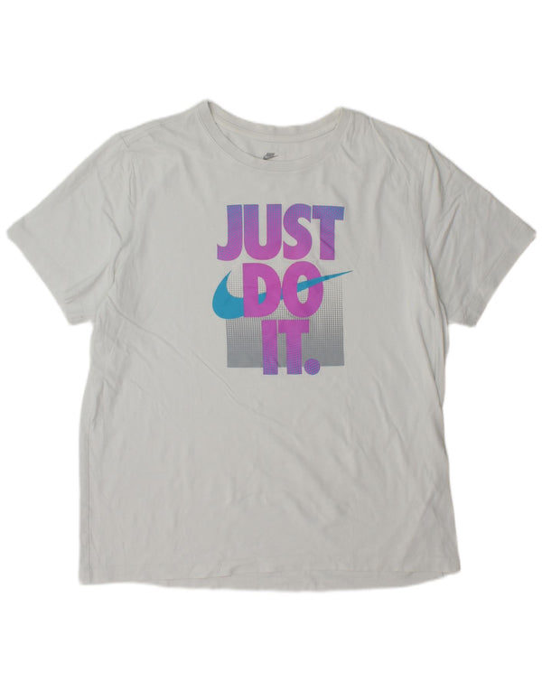 Nike Camiseta gráfica para hombre Top XL Blanco Algodón