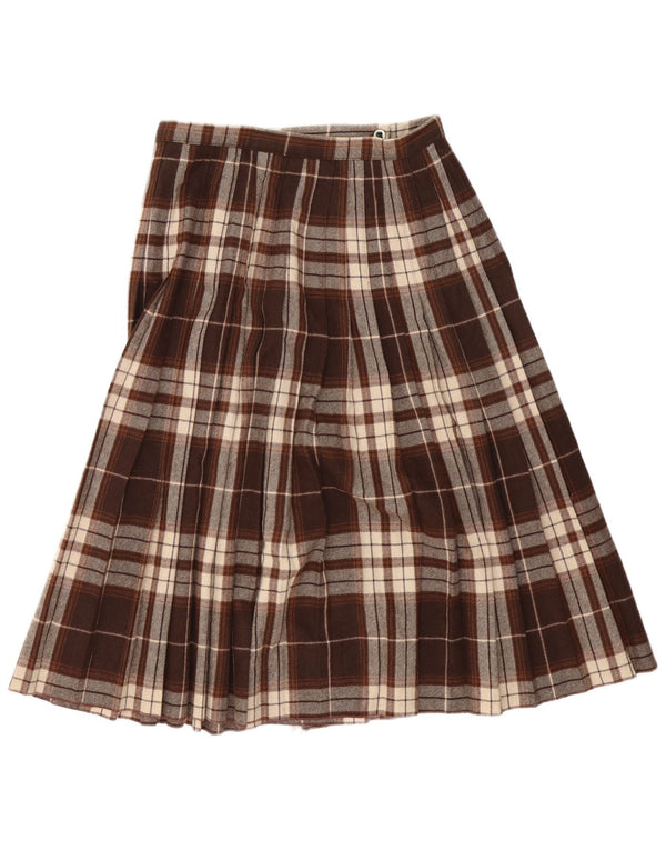 Falda cruzada vintage para mujer IT 46 Grande W30 Marrón Check