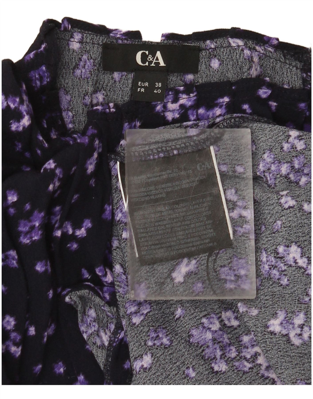 C&A Blusa para mujer Top EU 38 Viscosa floral violeta medio