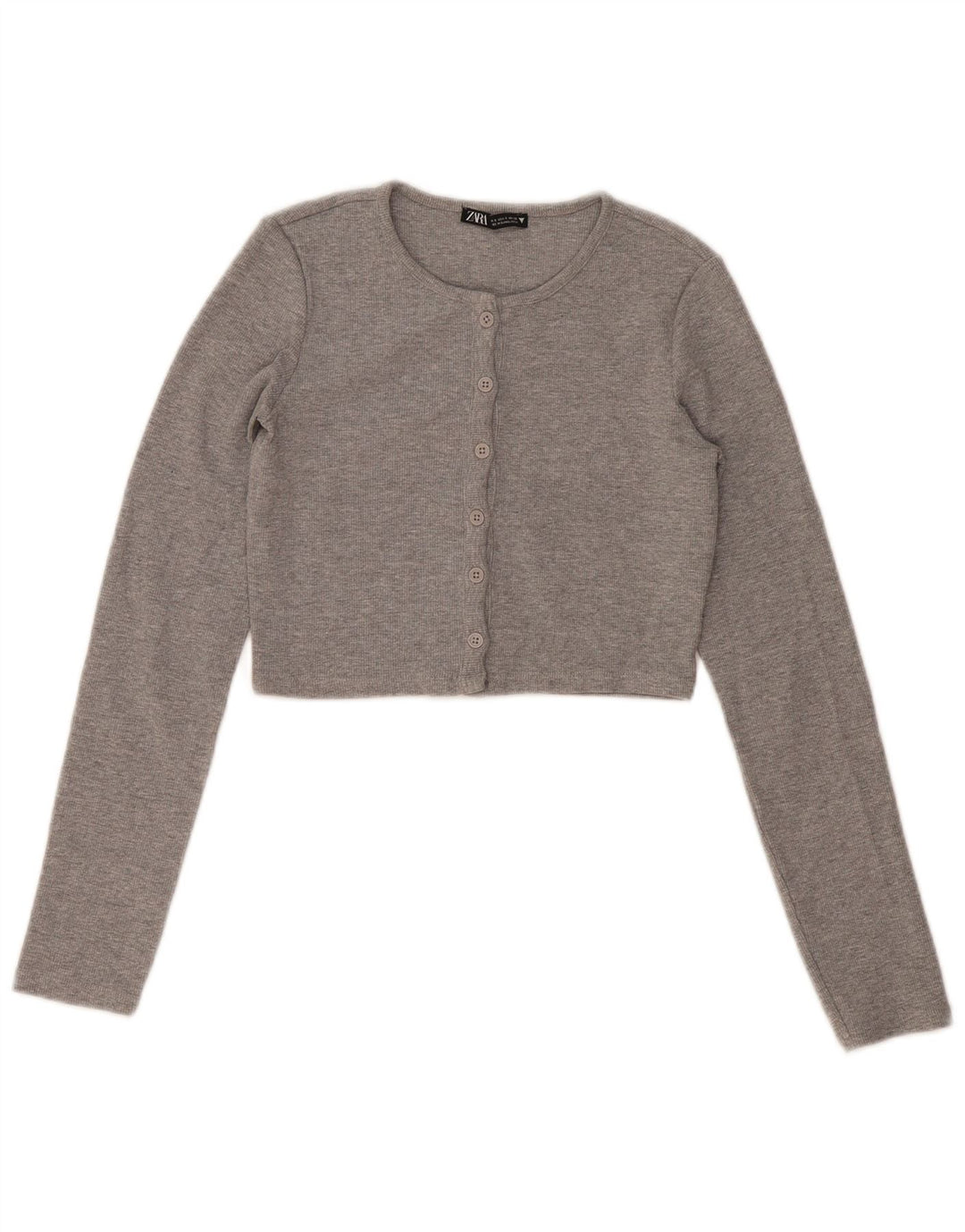Zara Mujer Crop Top UK 8 Pequeño Gris