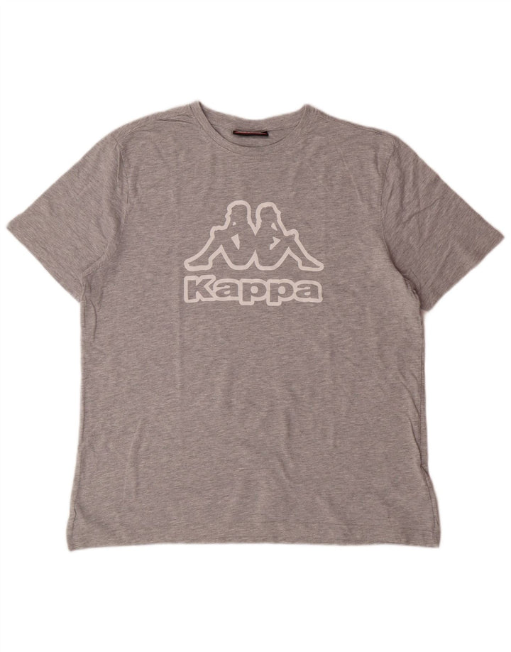 KAPPA Camiseta gráfica para hombre Top grande de algodón moteado gris