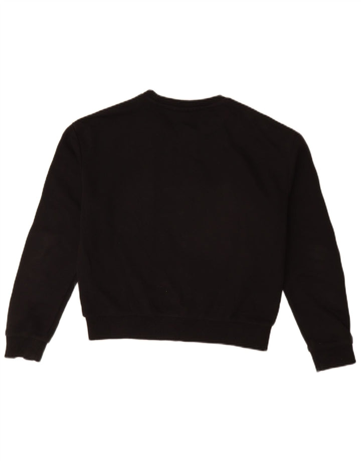 FILA Sudadera extragrande con estampado gráfico para mujer UK 6 XS Bloque de color negro