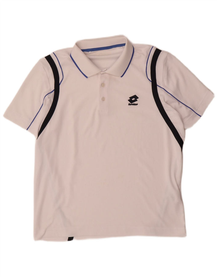 Polo Lotto Hombre Blanco Mediano Color Block