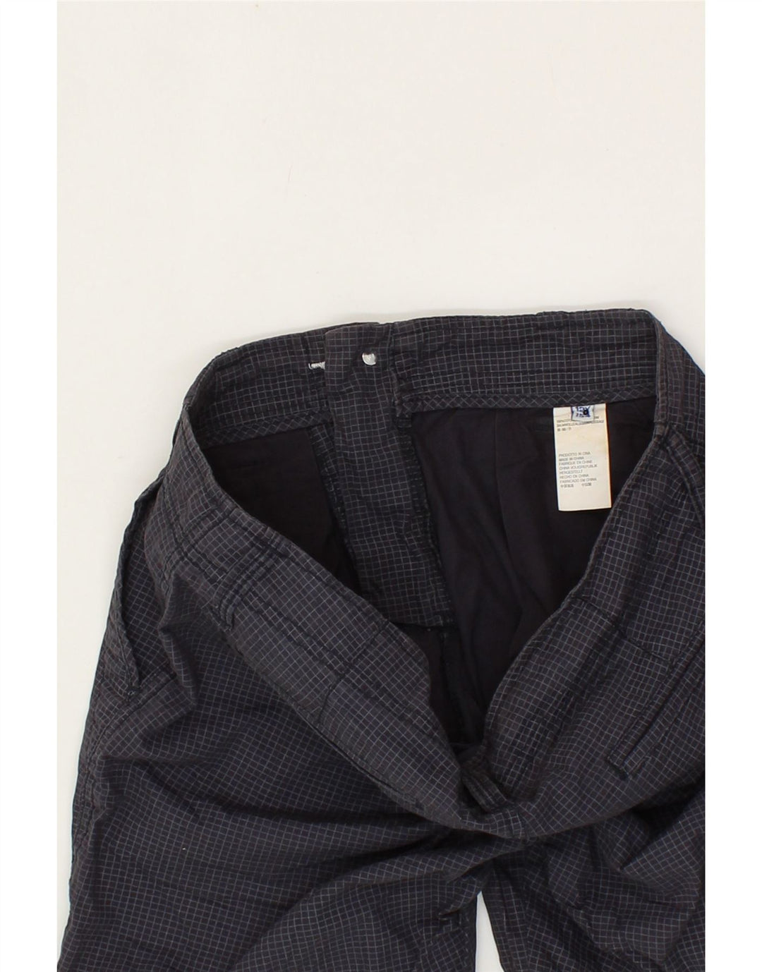 GAS Boys Cargo Shorts 11-12 Years W28  Black Check Cotton Vintage Gas and Second-Hand Gas from Messina Hembry 
