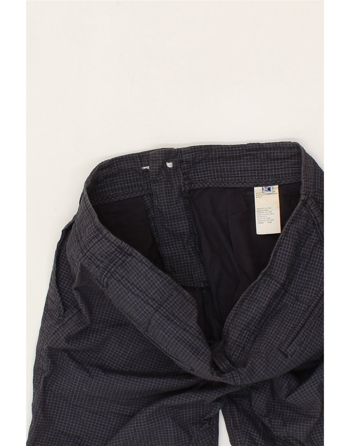 GAS Boys Cargo Shorts 11-12 Years W28  Black Check Cotton Vintage Gas and Second-Hand Gas from Messina Hembry 