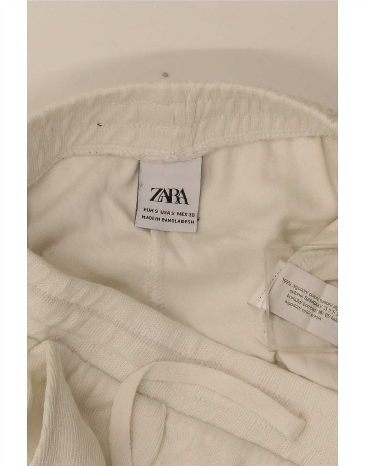 Zara Hombre Shorts Deportivos Pequeños Algodón Blanco