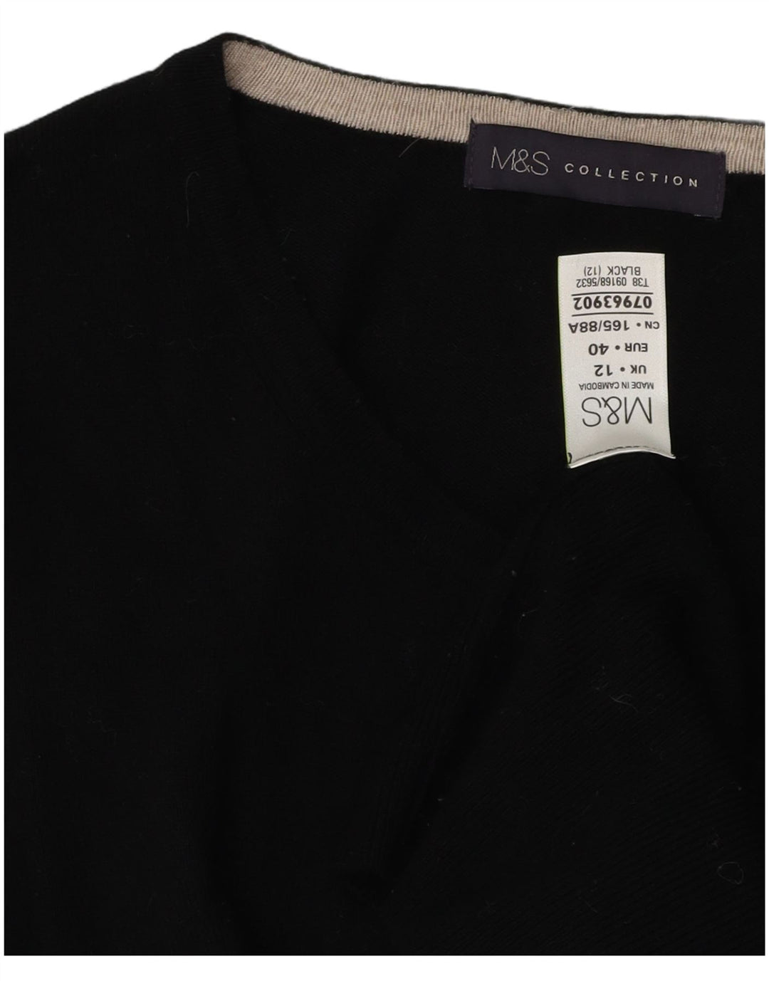 Marks & Spencer - Cárdigan para mujer, talla 40, viscosa negra mediana