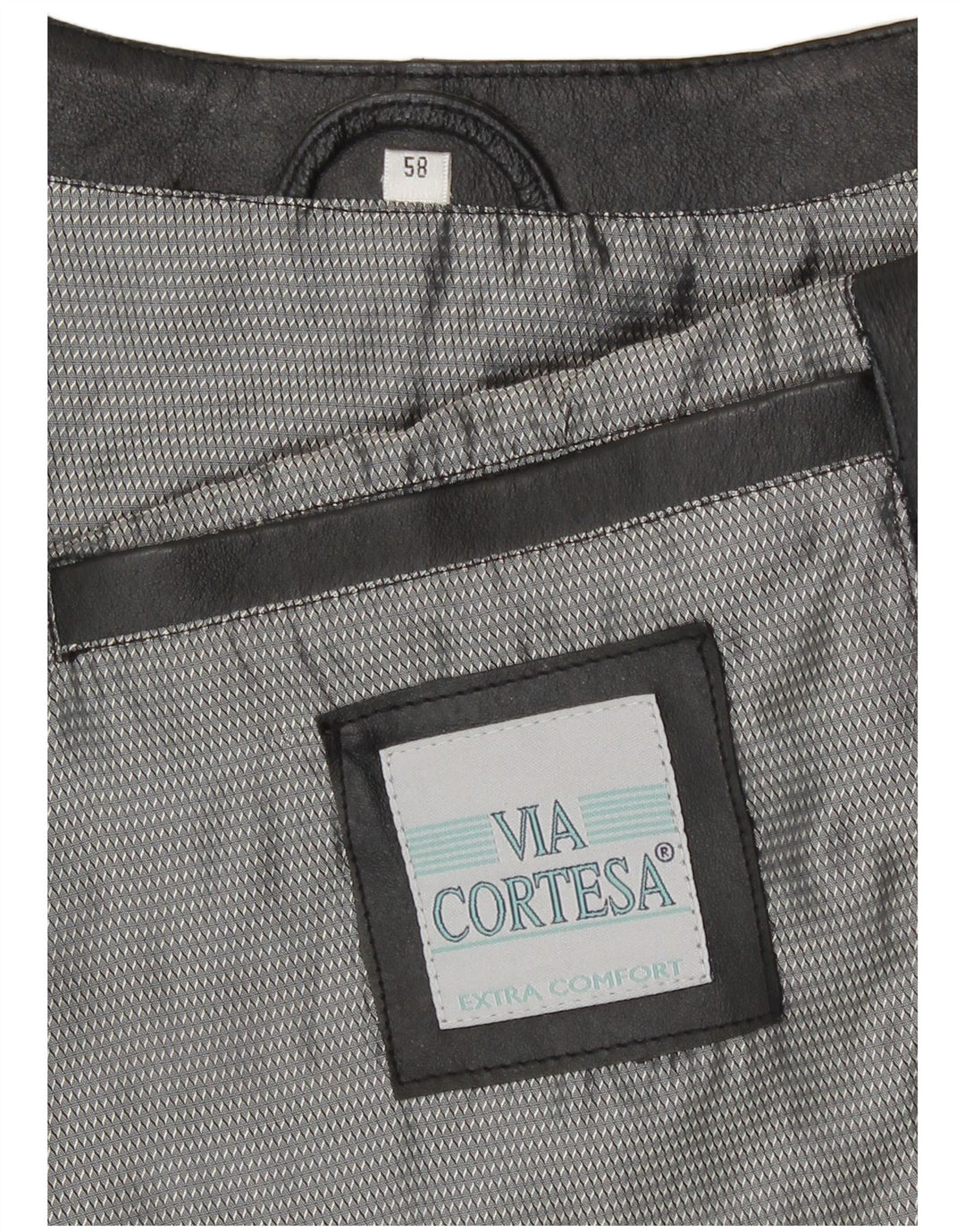 Via Cortesa Chaleco de cuero para hombre IT 58 2XL Cuero negro
