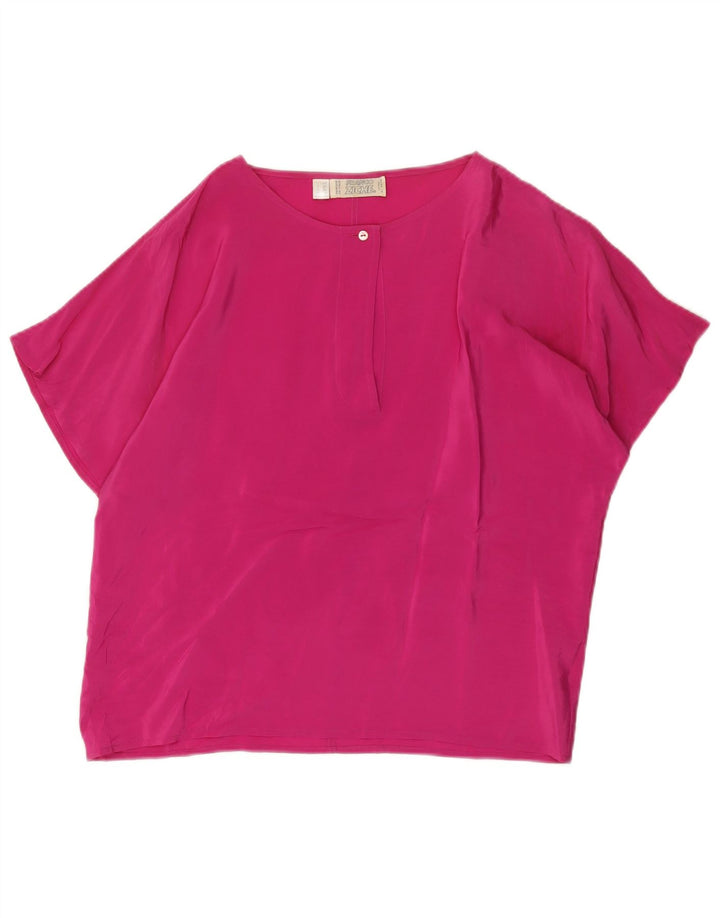 Franco Ziche Blusa extragrande para mujer Top UK 8 Small Acetato rosa