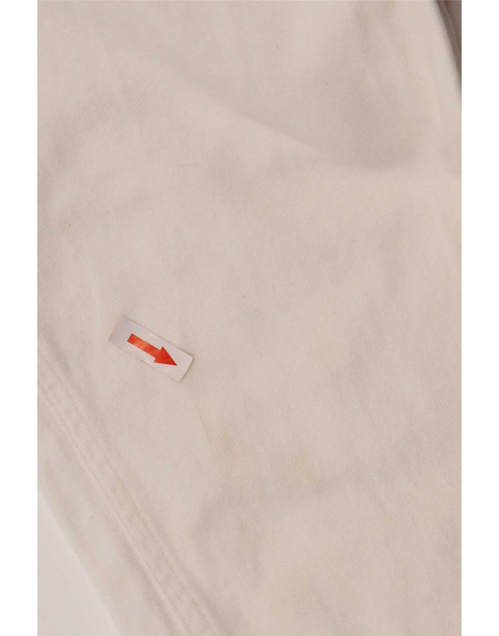 Vaqueros cónicos vintage para mujer IT 46 Grande W30 L32 Blanco