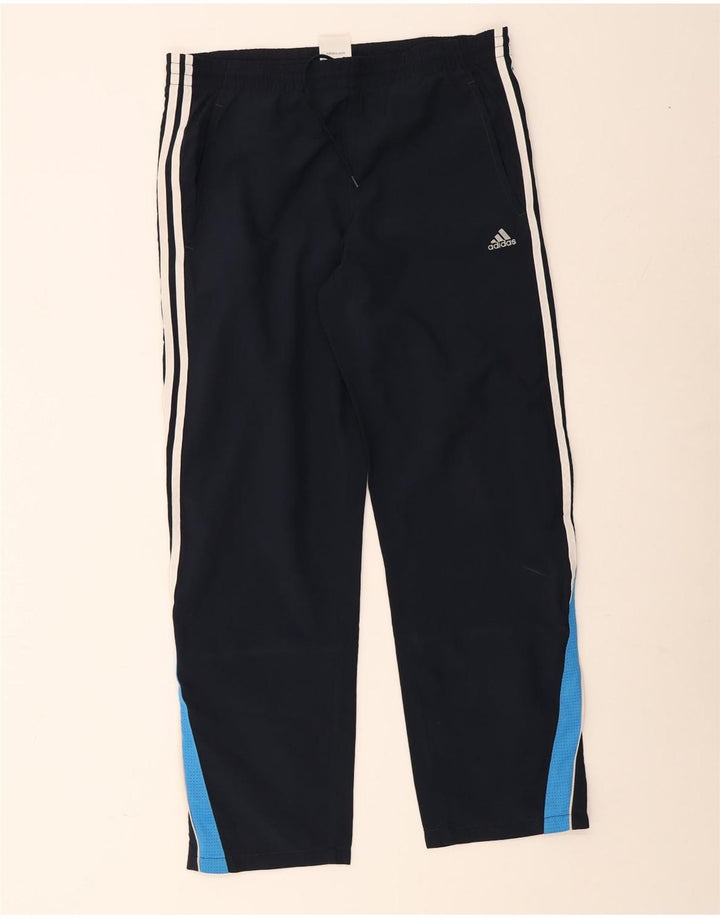Adidas - Pantalón de chándal para hombre, talla grande, azul marino, color block, poliéster