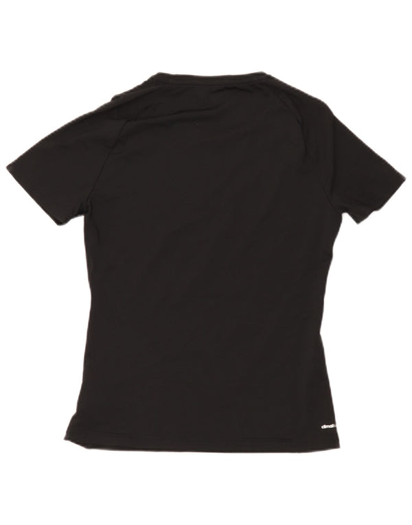 Adidas Mujer Climalite Graphic Camiseta Top UK 8/10 Pequeño Negro Poliéster