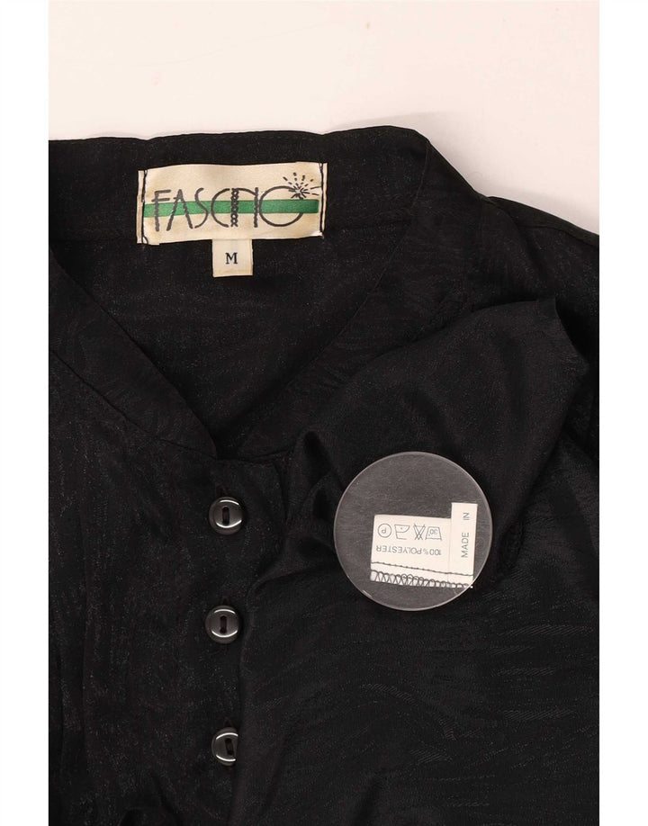 Fascino Blusa camisera para mujer UK 44 Mediana Negro Estampado animal Poliéster
