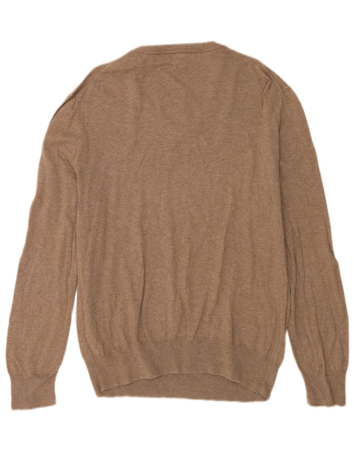 Jersey Con Cuello En V De Algodón Beige Medio Gap Hombre