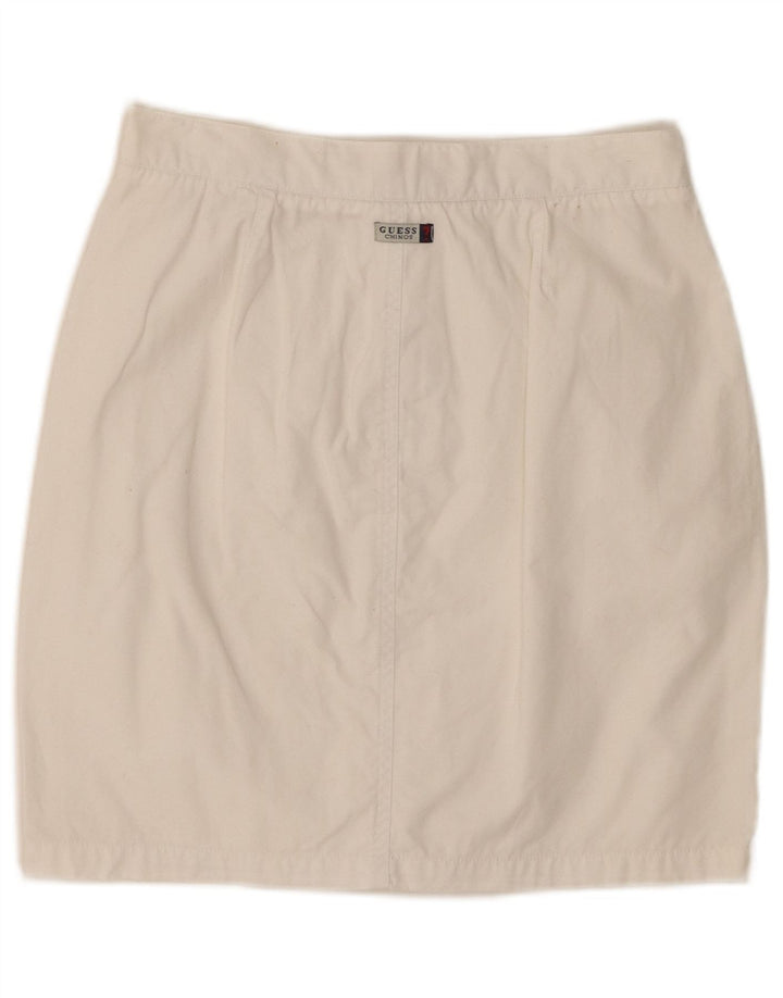 Guess Minifalda Mujer Small W26 Algodón Blanco