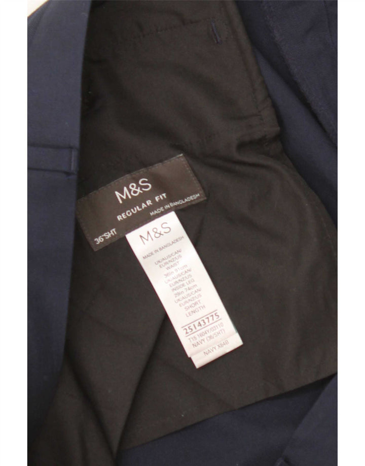 Marks & Spencer Pantalones de traje de corte regular para mujer W36 L29 Azul marino