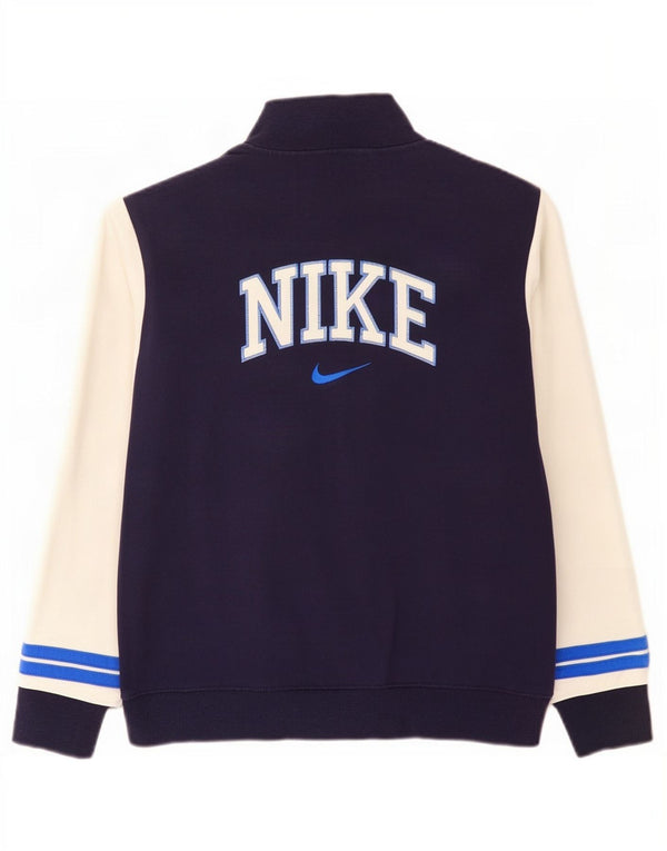 Nike - Chaqueta superior de chándal con gráfico para hombre, talla grande, algodón azul marino con bloques de color