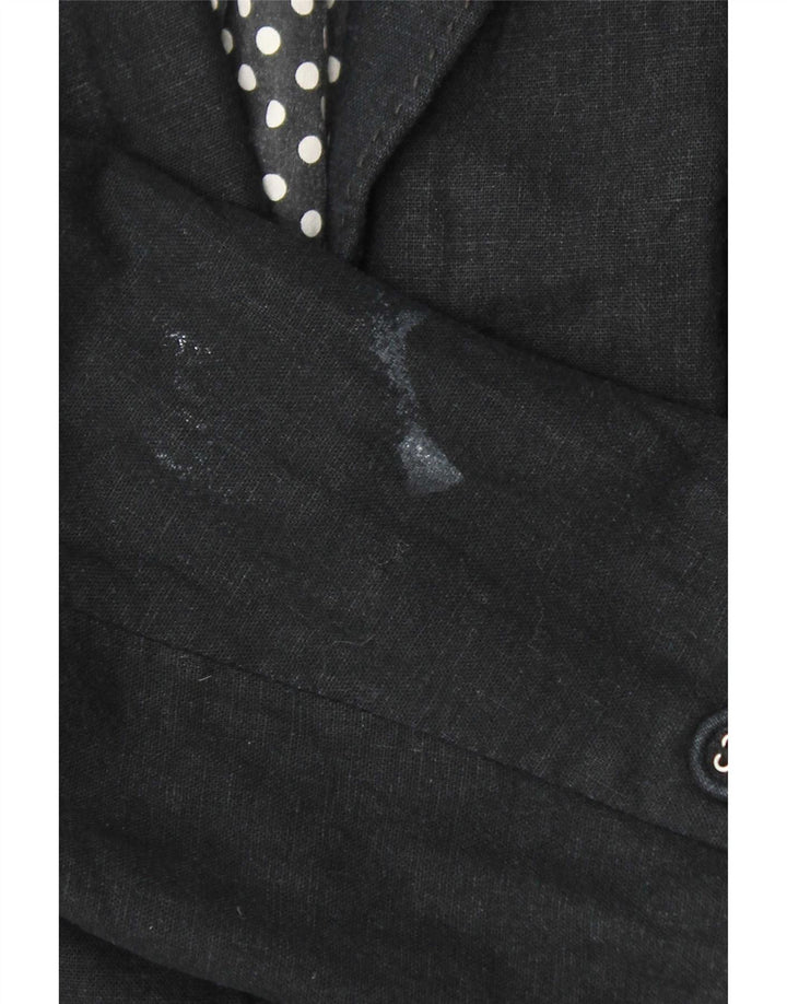 Marks & Spencer Chaqueta Blazer de 3 Botones para Mujer UK 46 Grande Lino Gris