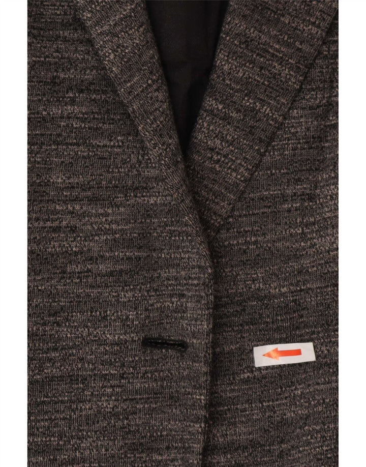 Zara Chaqueta Americana Abierta para Mujer UK 42 Gris Medio Moteado