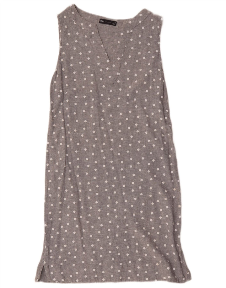 Marks & Spencer Vestido recto sin mangas para mujer UK 10 Pequeño gris manchado