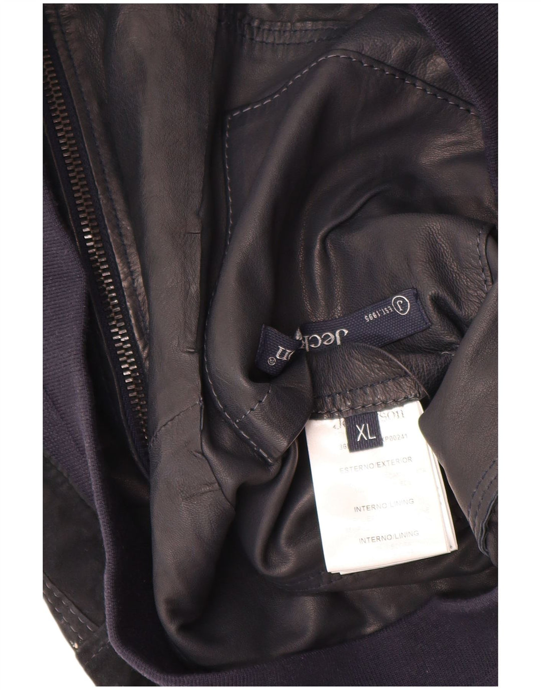 Jeckerson Chaqueta Bomber de Ante para Mujer UK 18 XL Azul Marino