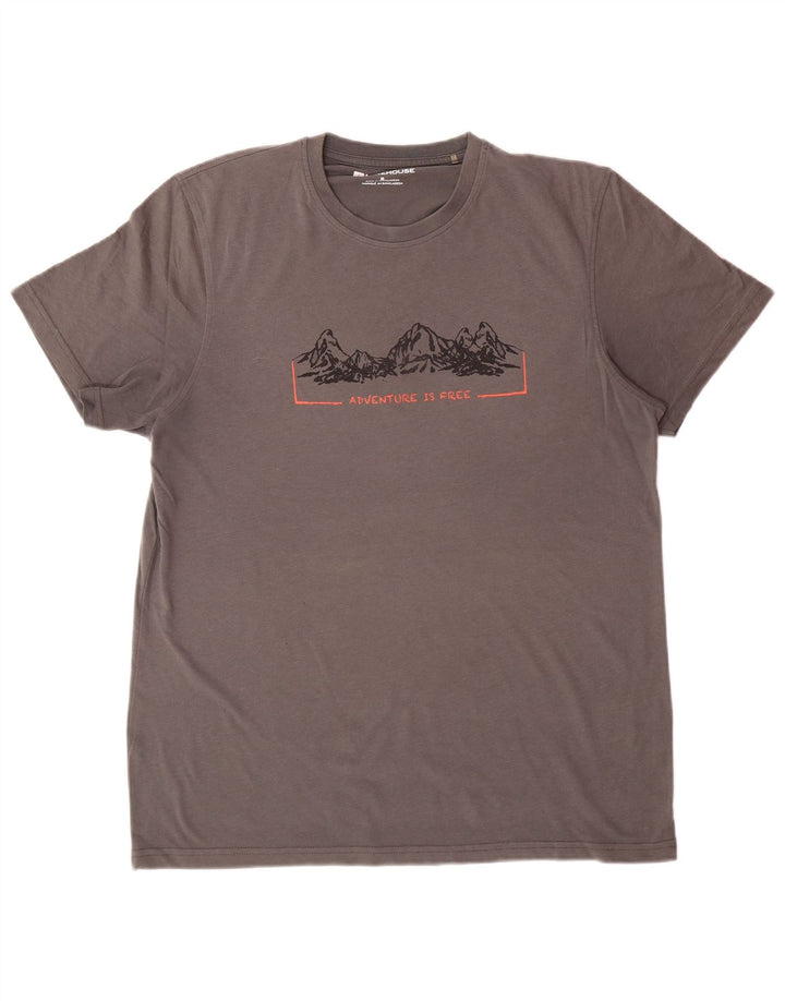 MOUNTAIN WAREHOUSE Camiseta gráfica para hombre Top Gris medio