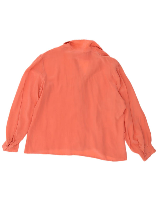 Vintage Womens Shirt Blouse EU 42 Large Pink Silk