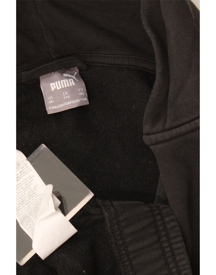 PUMA Sudadera con capucha y cremallera para hombre 2XL Algodón negro con bloques de color