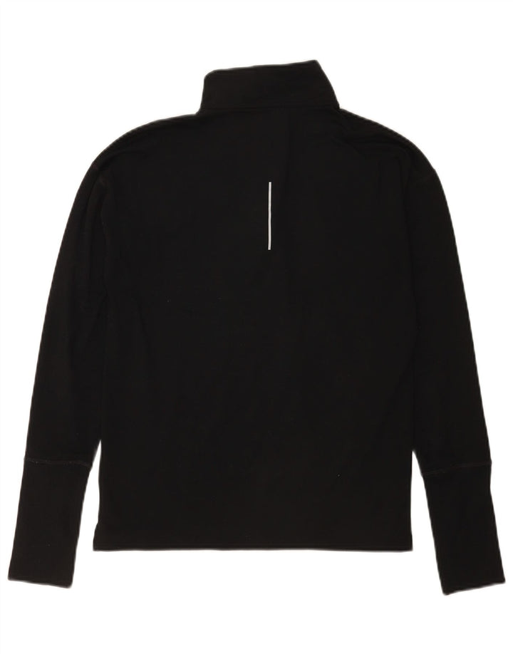 Nike Dri Fit - Camiseta de manga larga con cuello y cremallera para hombre, talla XS, color negro
