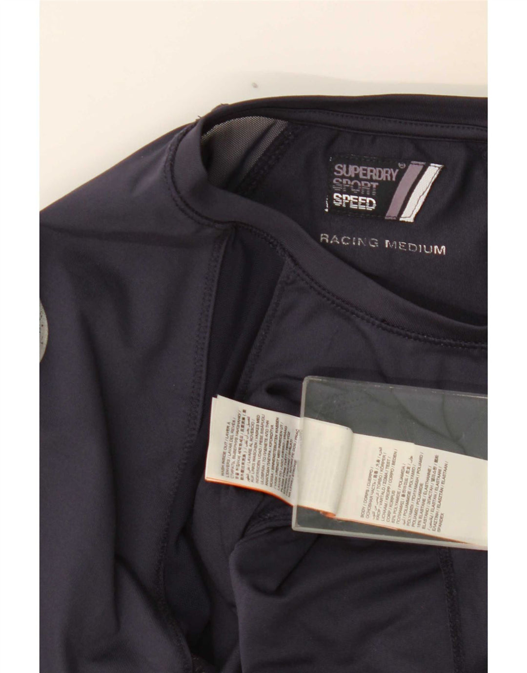 Superdry Top gráfico de manga larga para mujer, UK 42, color azul marino mediano, color block