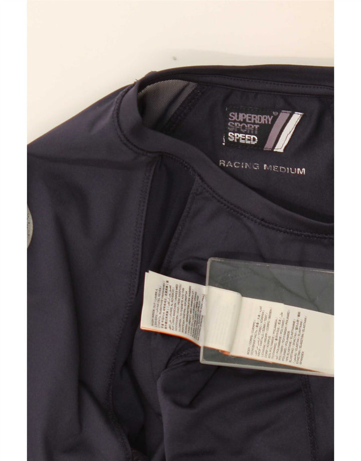 Superdry Top gráfico de manga larga para mujer, UK 42, color azul marino mediano, color block