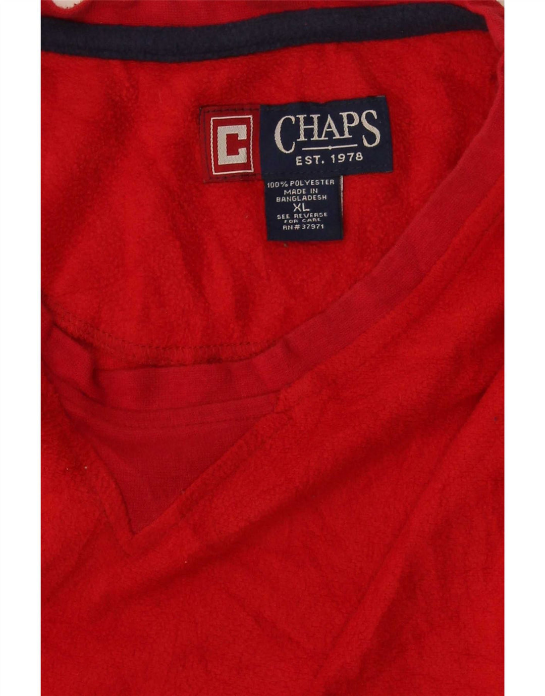 Chaps Hombre Polar Top Manga Larga XL Poliéster Rojo