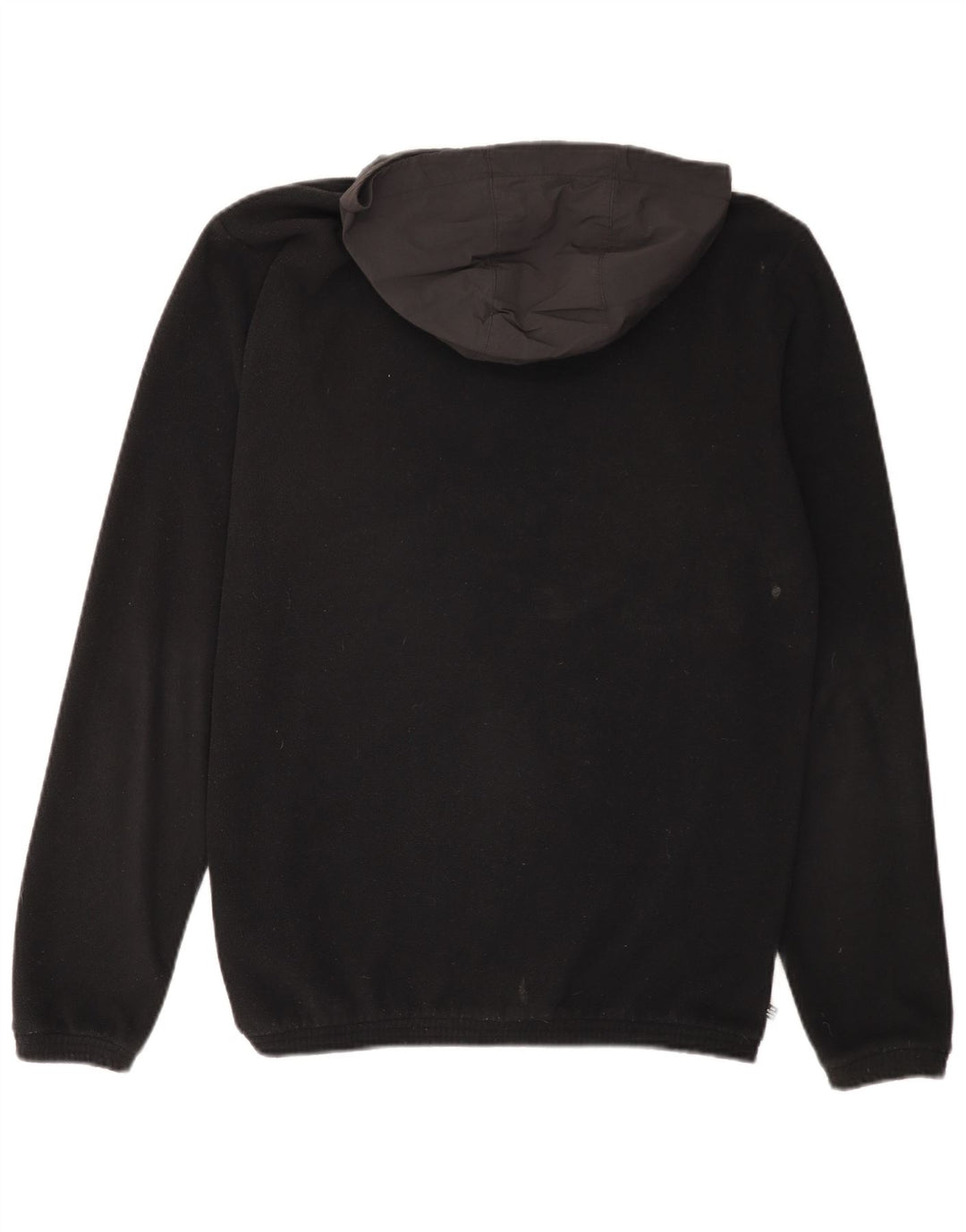 ADIDAS Jersey de forro polar con capucha y cuello con cremallera para hombre, pequeño, color negro