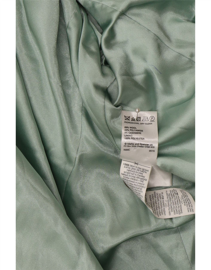 Marks & Spencer Abrigo cruzado para mujer UK 46 Lana verde grande