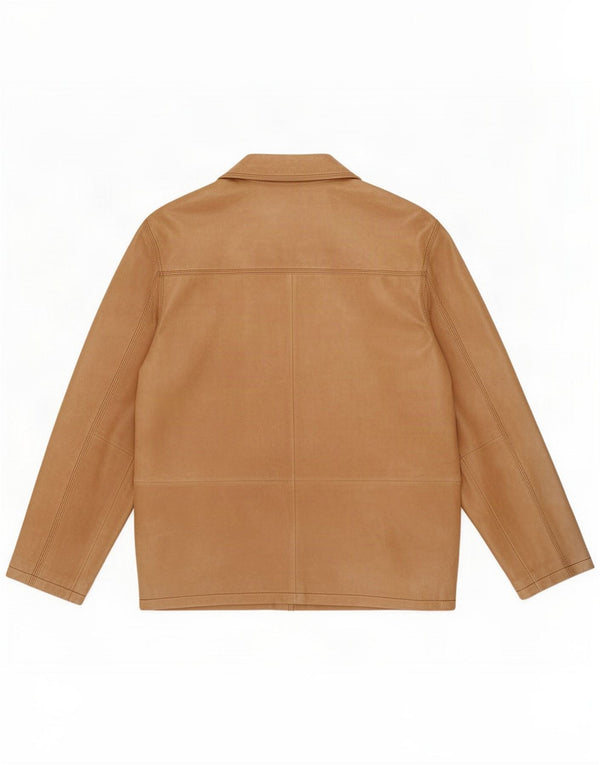 David Moore Chaqueta de cuero para hombre UK 42 XL Marrón Clásico