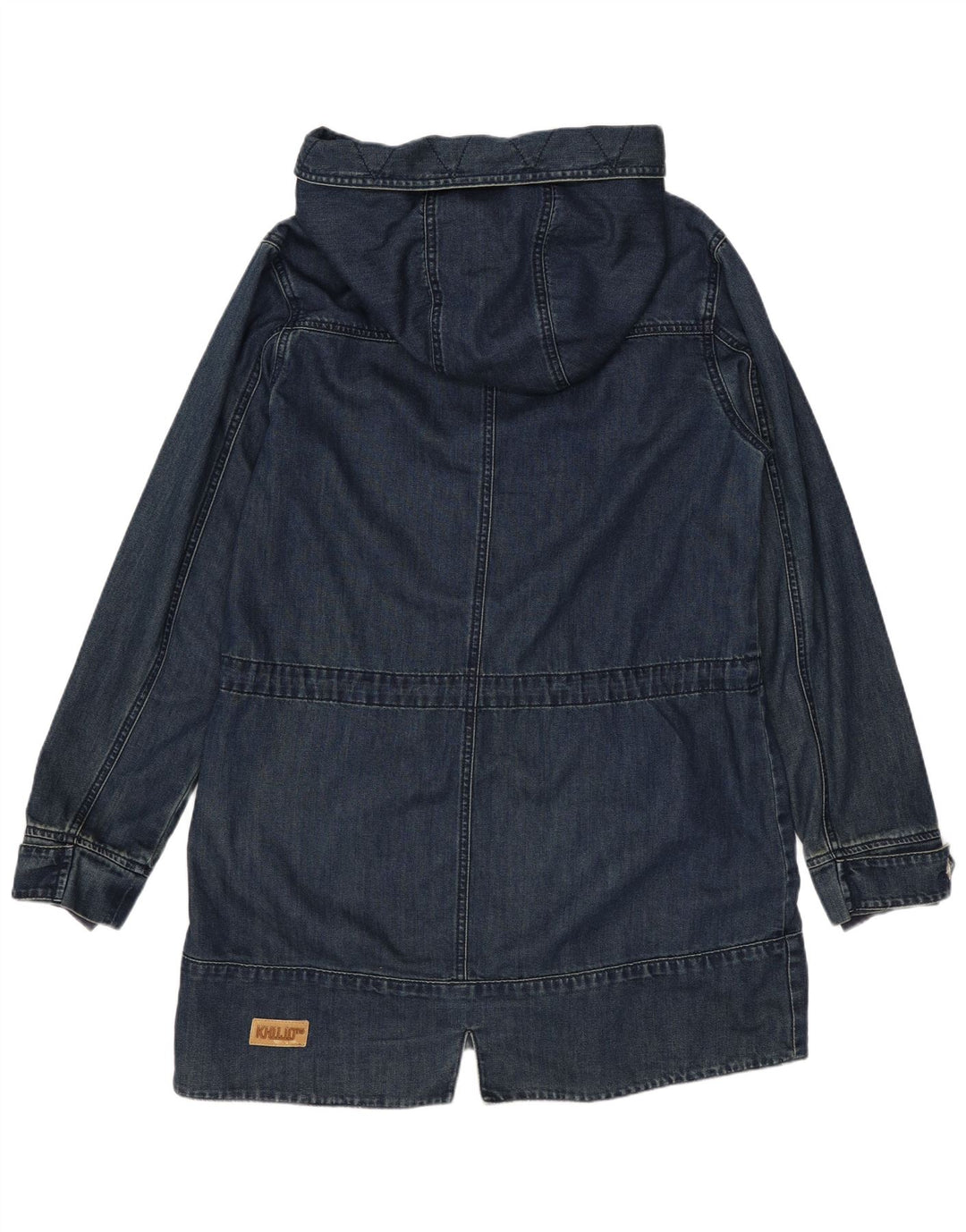 KHUJO Trenca con capucha para mujer UK 40 Algodón azul marino mediano