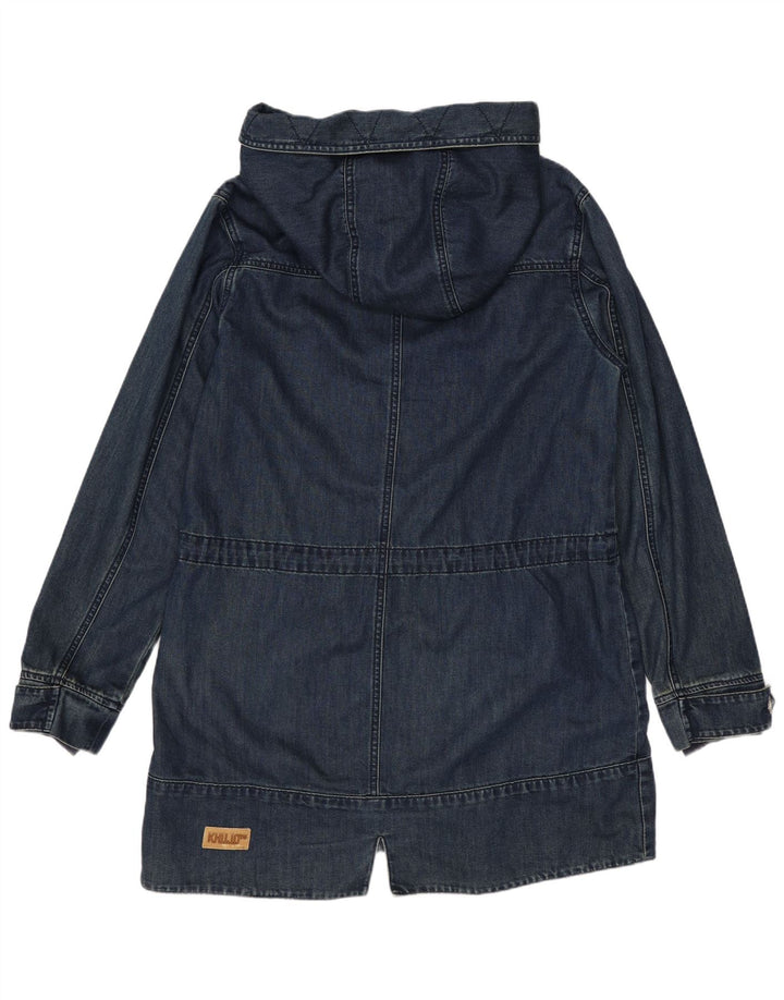 KHUJO Trenca con capucha para mujer UK 40 Algodón azul marino mediano