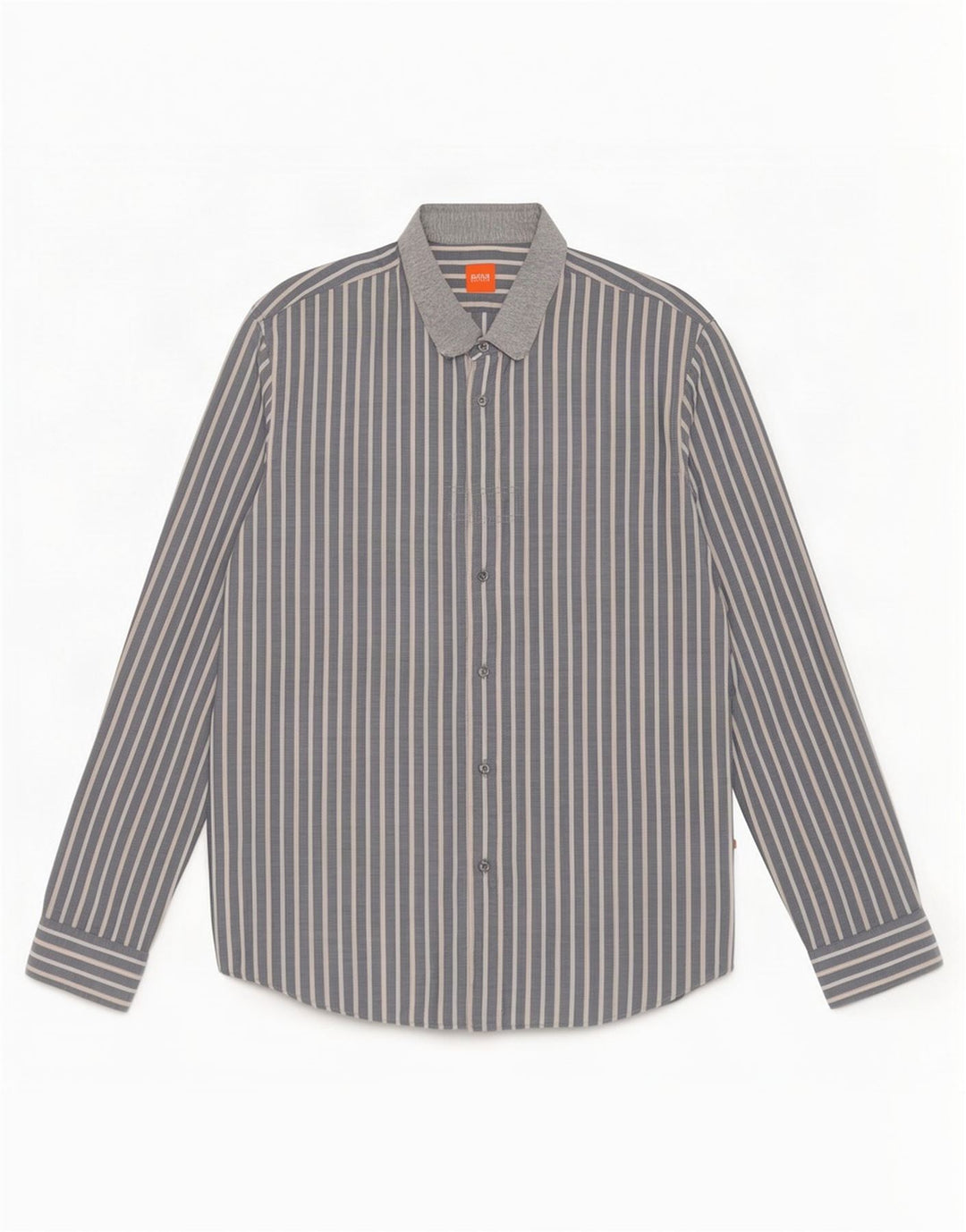 Camisa Hugo Boss Hombre XL Algodón Rayas Gris