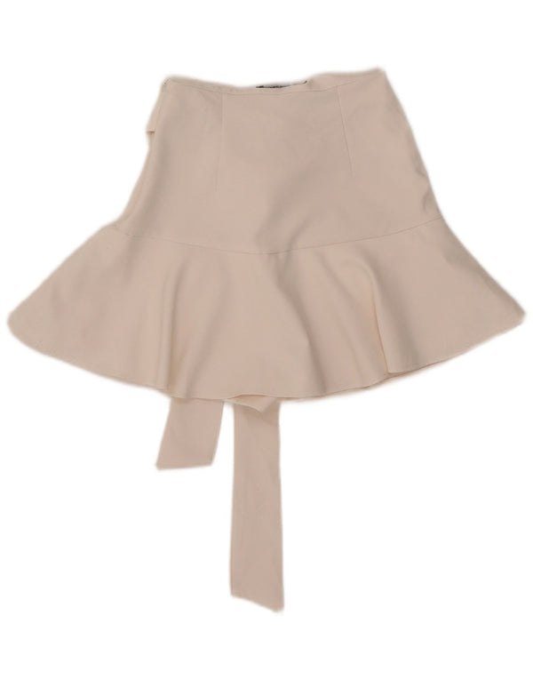 Zara Mujer Falda Pantalón XS W24 Blanco Poliéster