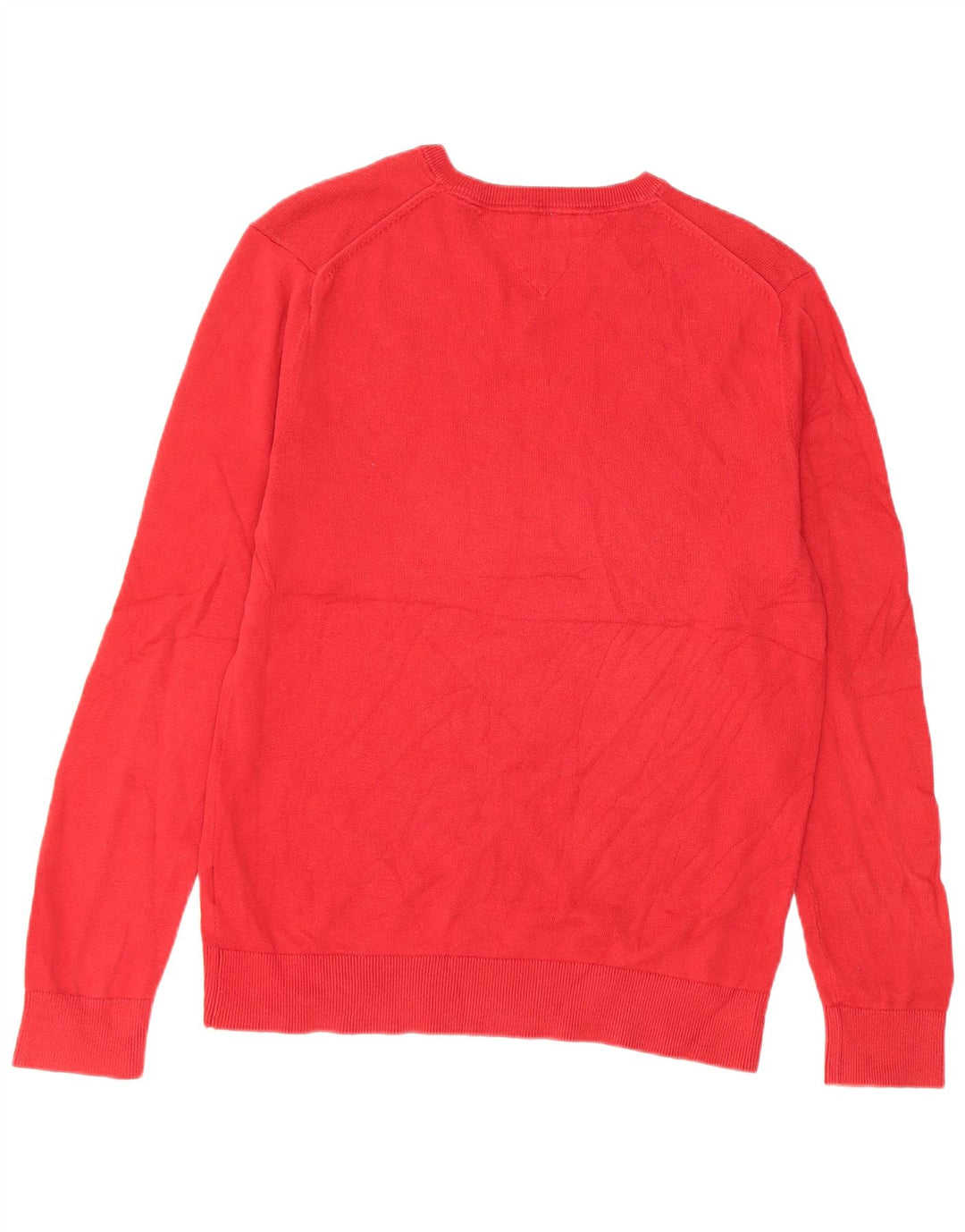 Tommy Hilfiger Jersey con cuello en V para hombre, talla grande, algodón rojo