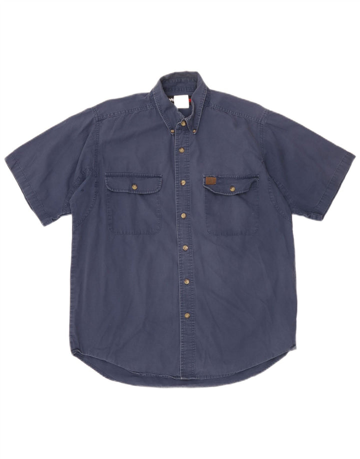 Wrangler Camisa De Manga Corta Para Hombre Grande Azul Marino Algodón