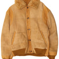 Vintage hombres bombardero shearling chaqueta Reino Unido 38 medio beige