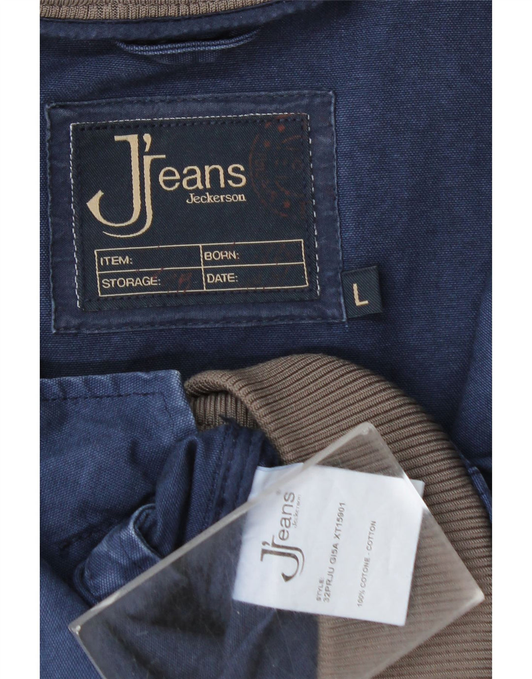 Jeckerson Chaqueta vaquera para hombre UK 40 Large Azul marino Algodón