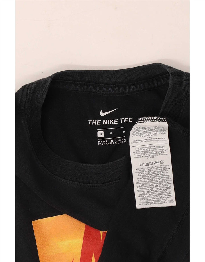 Nike Camiseta gráfica para hombre Top mediano de algodón negro