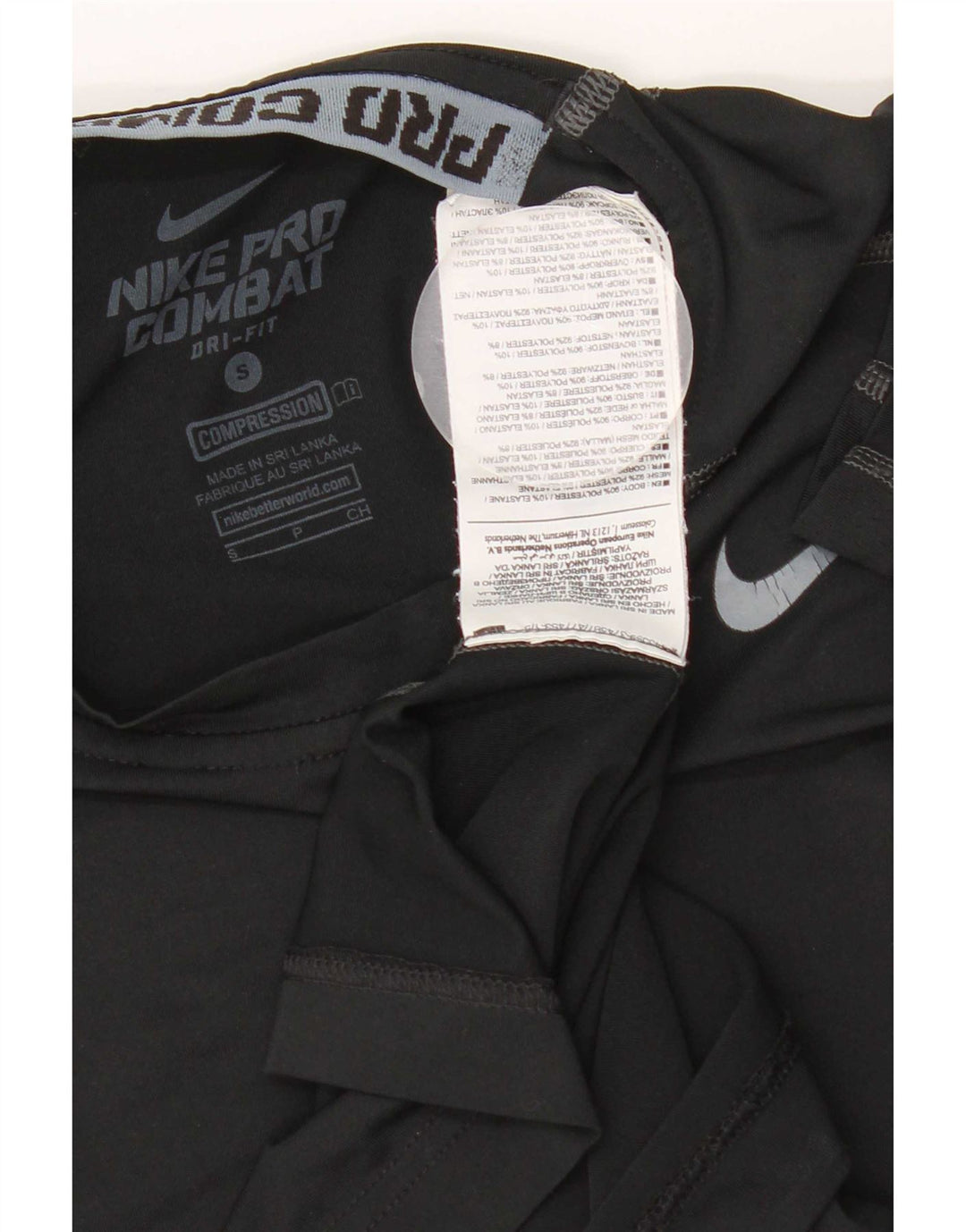 Nike - Camiseta de compresión para hombre, talla pequeña, poliéster negro