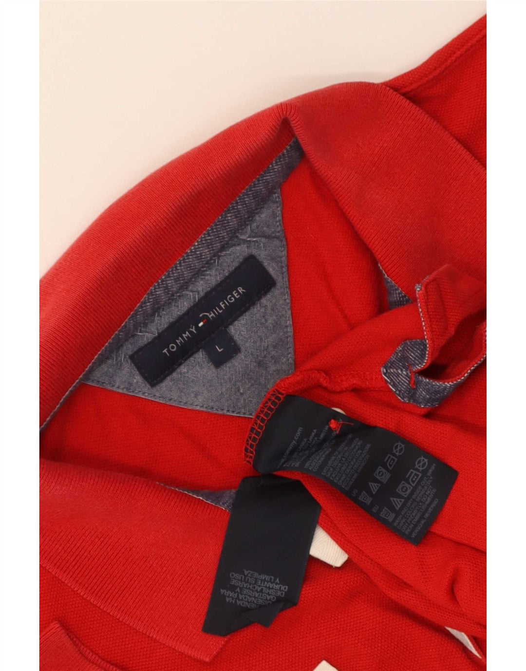 Tommy Hilfiger Polo gráfico para hombre de algodón rojo grande