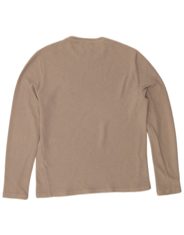 Zara Hombre Top Manga Larga Grande Algodón Beige