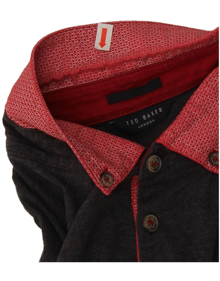 Ted Baker Mens Polo Shirt XS Grey Colourblock Cotton
