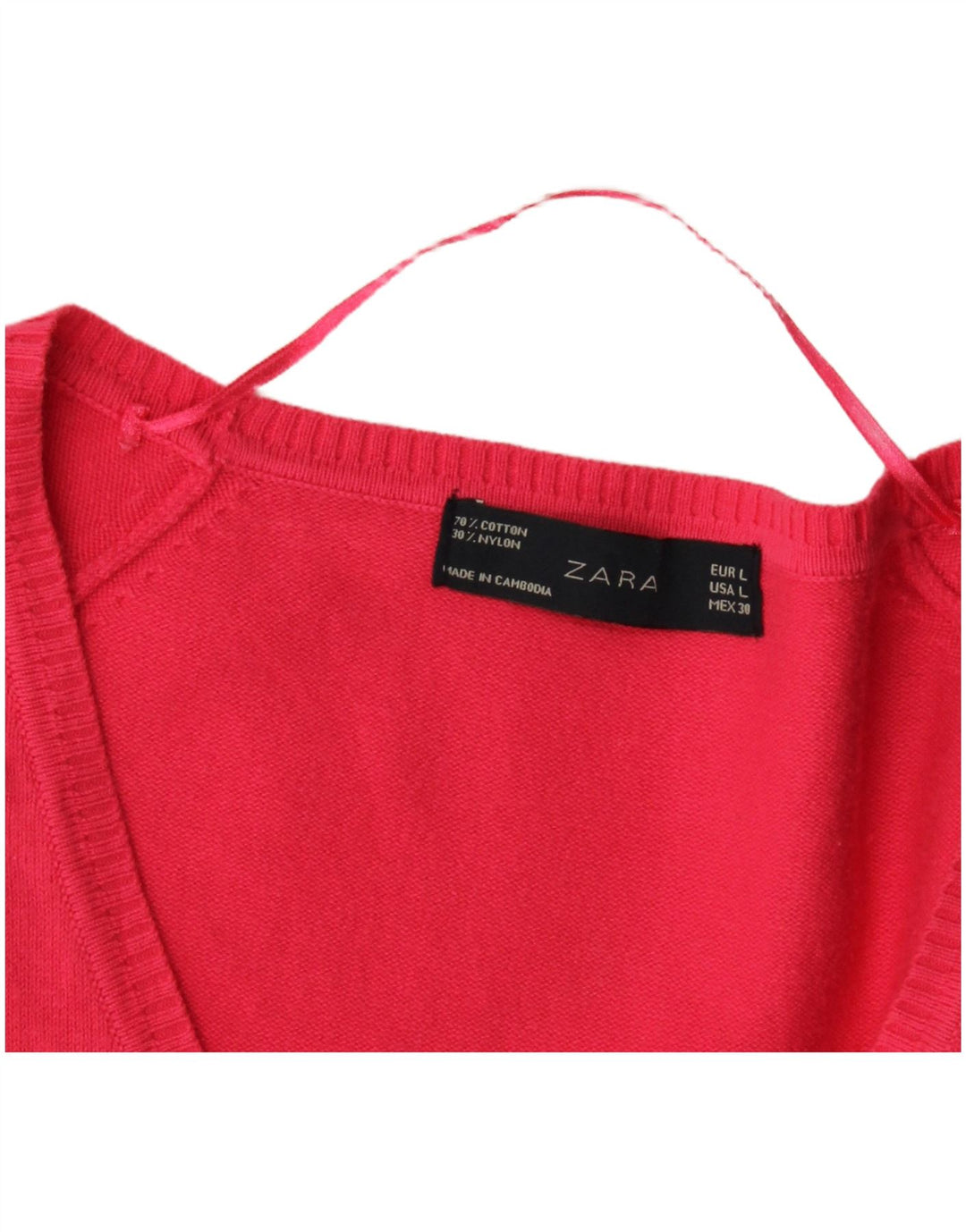 Zara Mujer Cárdigan Suéter UK 44 Grande Rosa