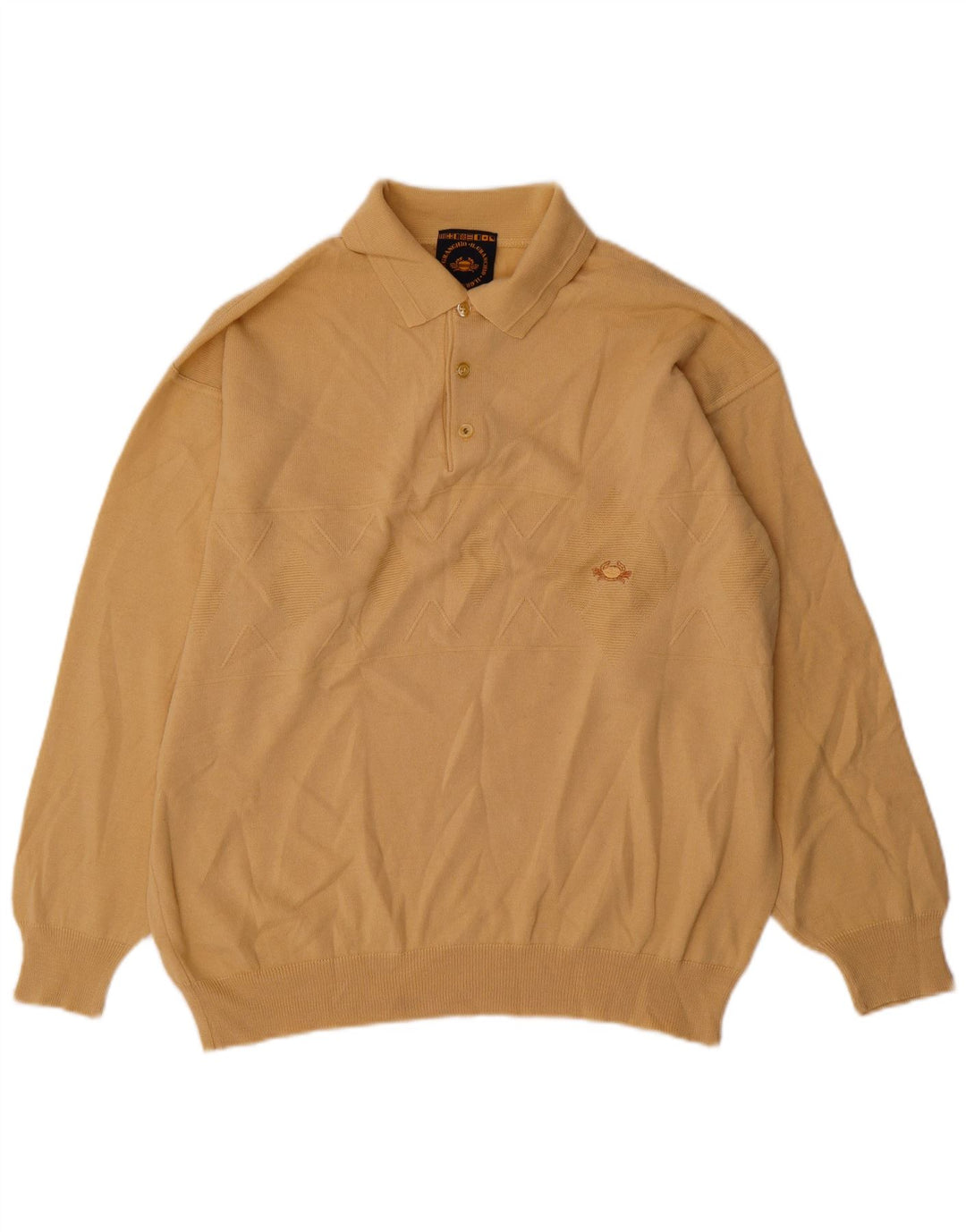 Il Granchio - Jersey con cuello tipo polo para hombre, talla grande, color beige